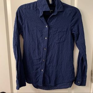 Madewell Women’s Navy Blue Button Down Long Sleeve Blouse Top